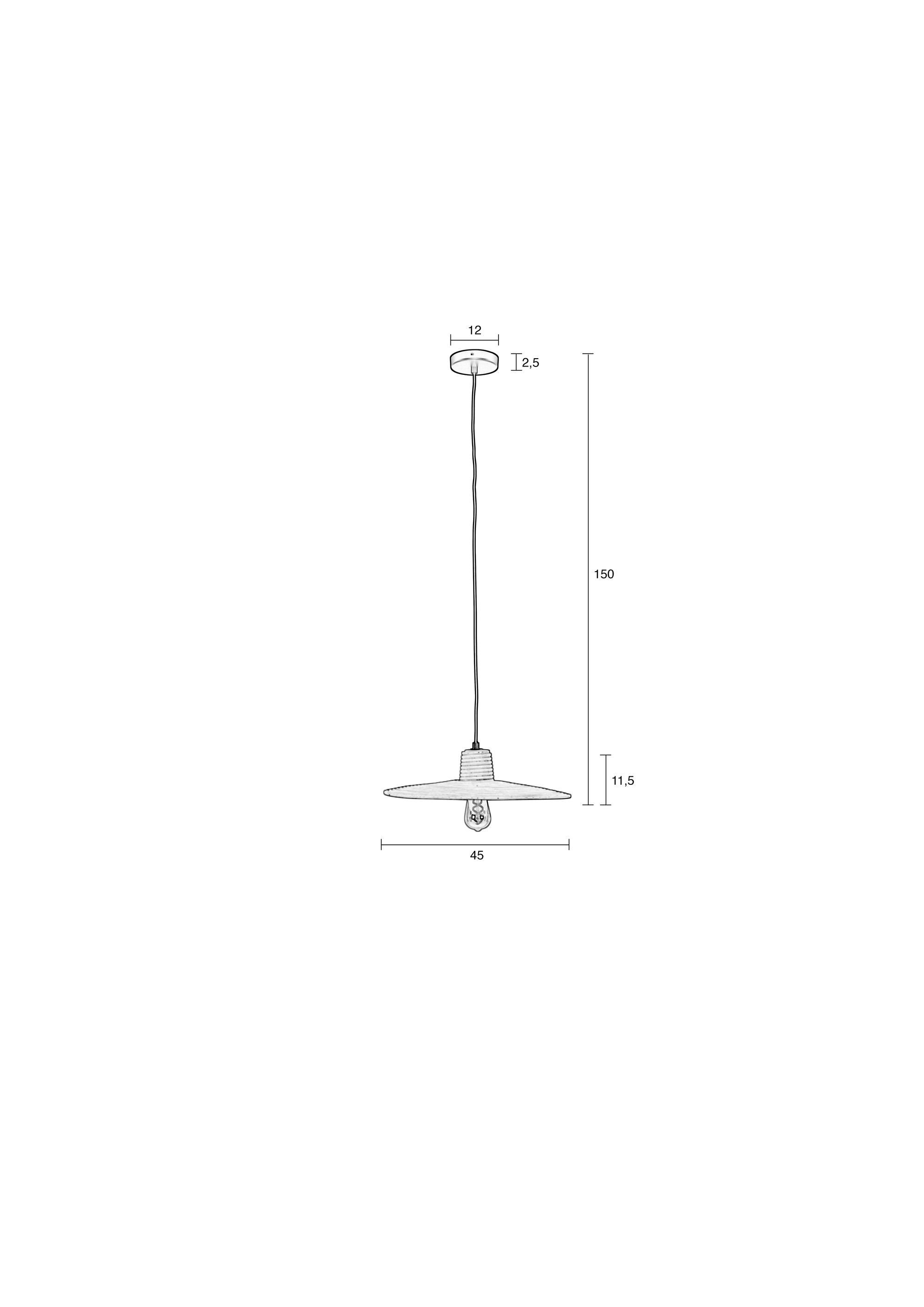 Zuiver Balance Black Rattan Pendant Lamp Medium